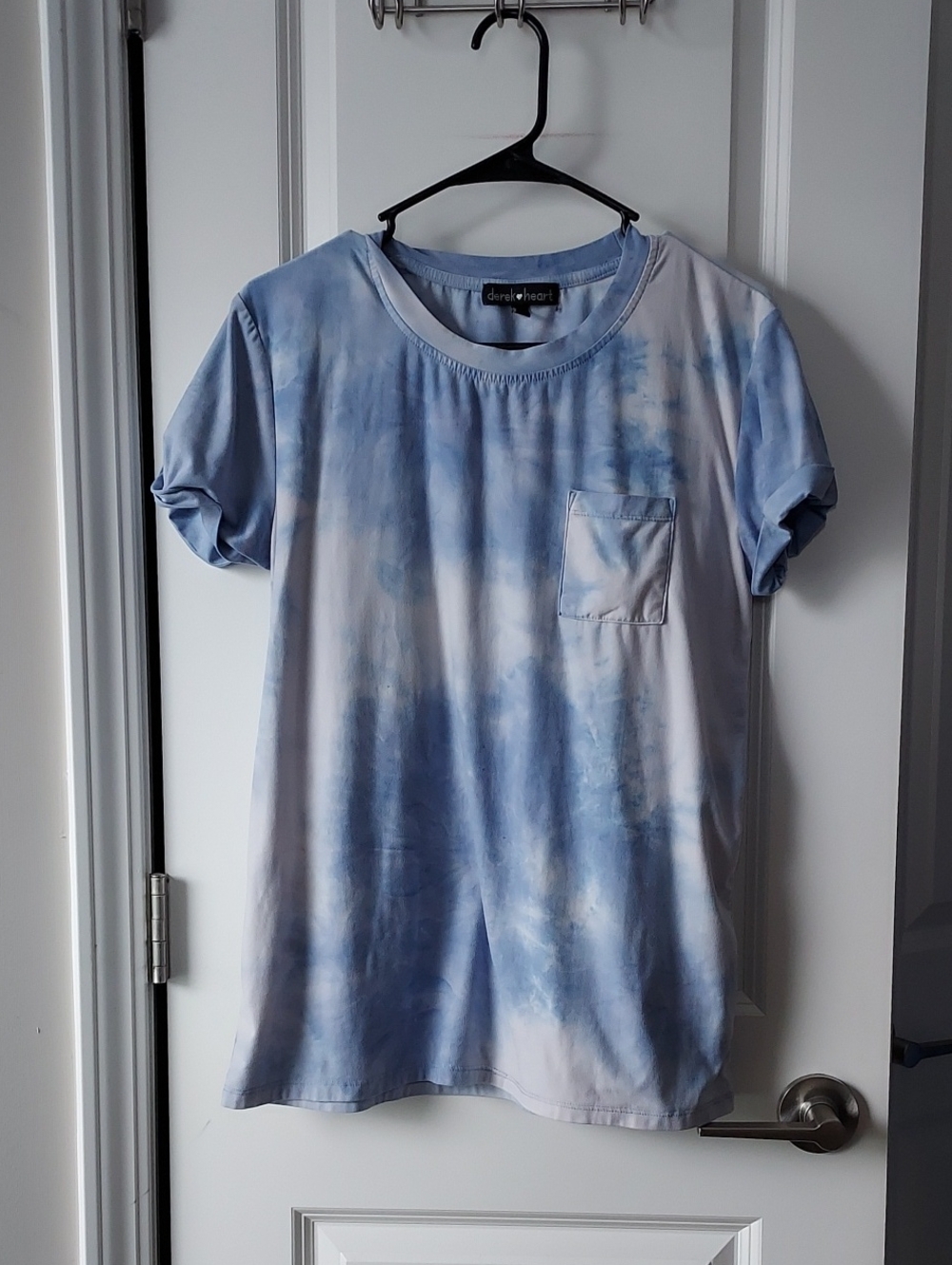 darling heart Blue Tie-Dye Pocket Tee